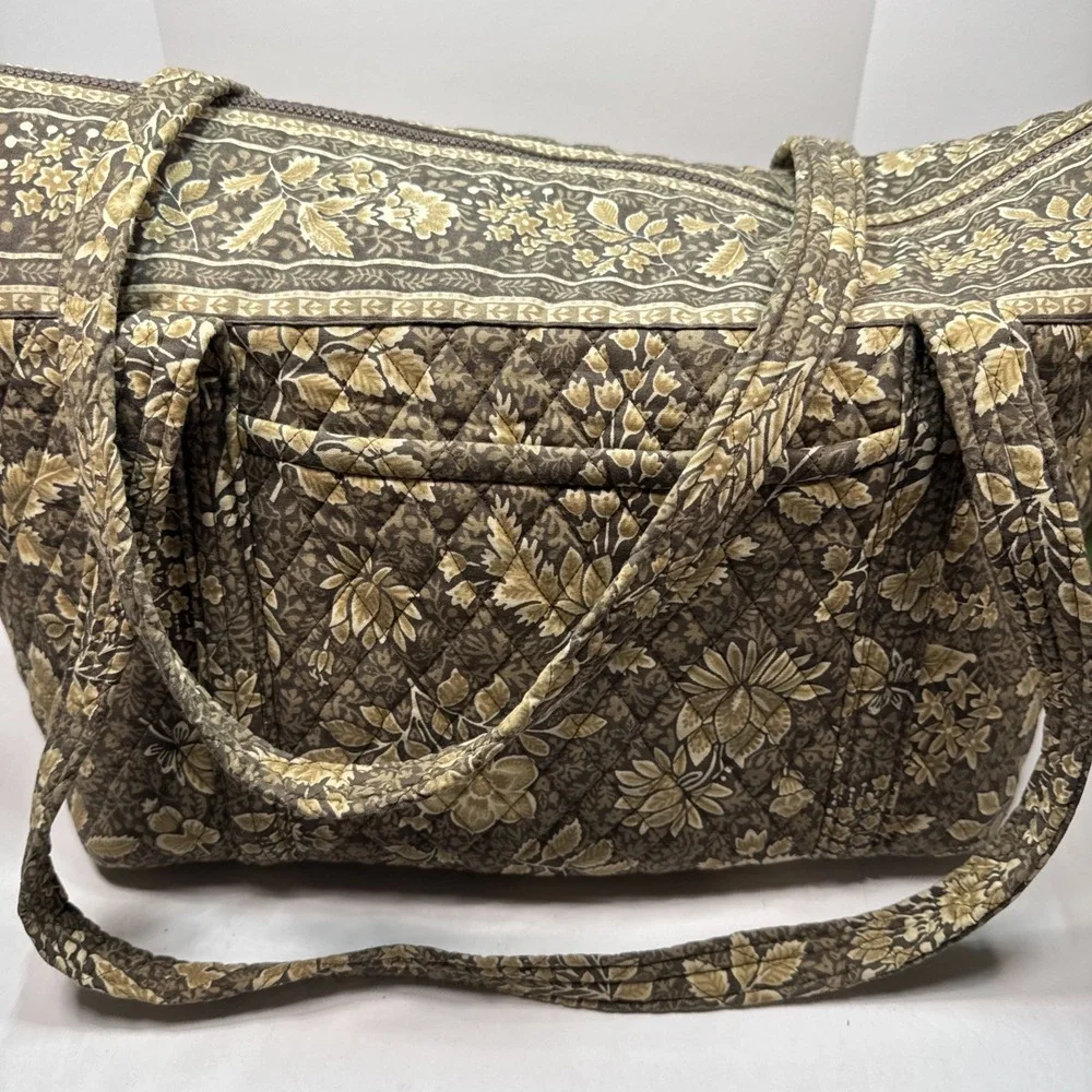 Vera Bradley Vintage Original Java Brown 1998 Large Tote Bag Travel Gym Baby